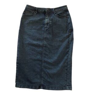 Zara Skirt Womens 4 Blue Jean Denim TRF Trafaluc‎ Button Zip Front Mini